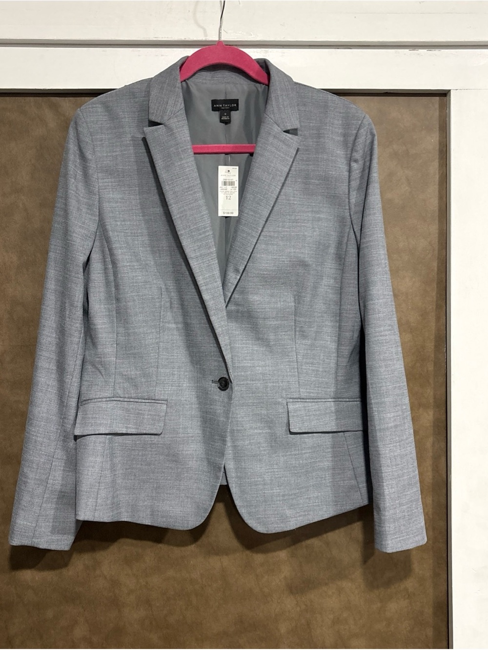 Anne Taylor Light Gray Single-Button Women's Blazer NWT